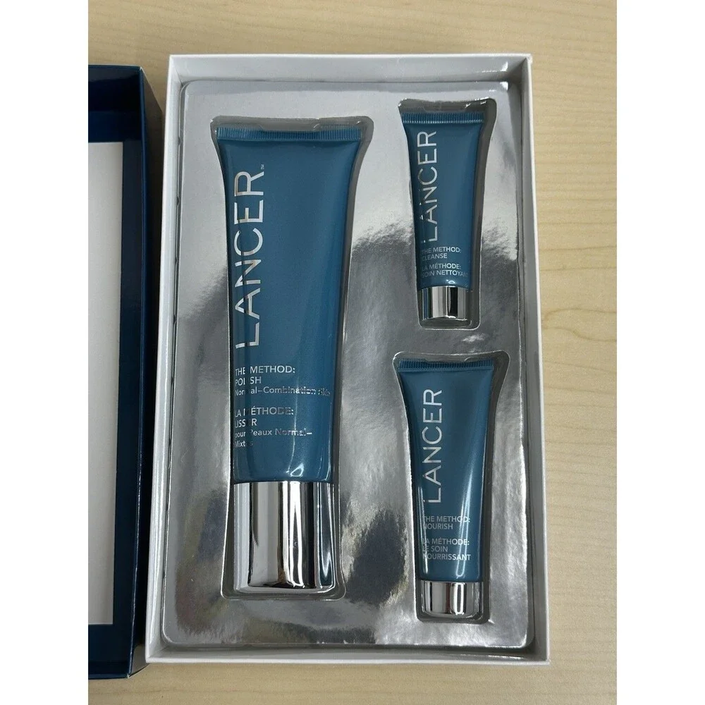 Lancer The Method 3 Step Polish, Cleanse & Nourish 3 Piece Kit New